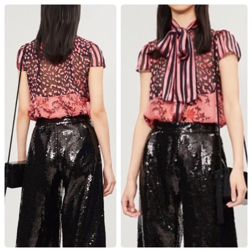 ALICE + OLIVIA Jeannie Tie Neck Blouse - Picture 5 of 12